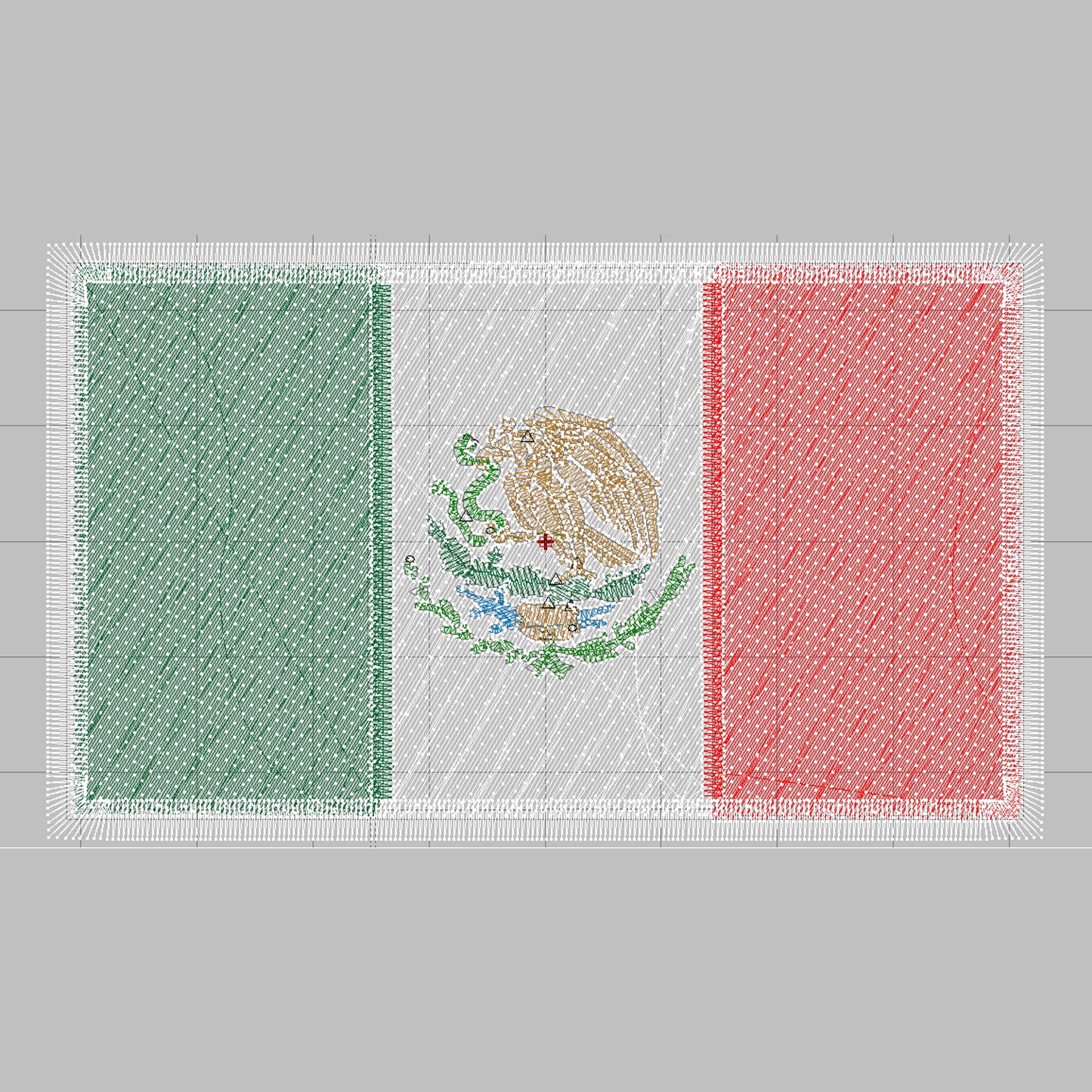 Matriz de Bordado – Ponchado Bandera de México (8.5 × 5 cm)