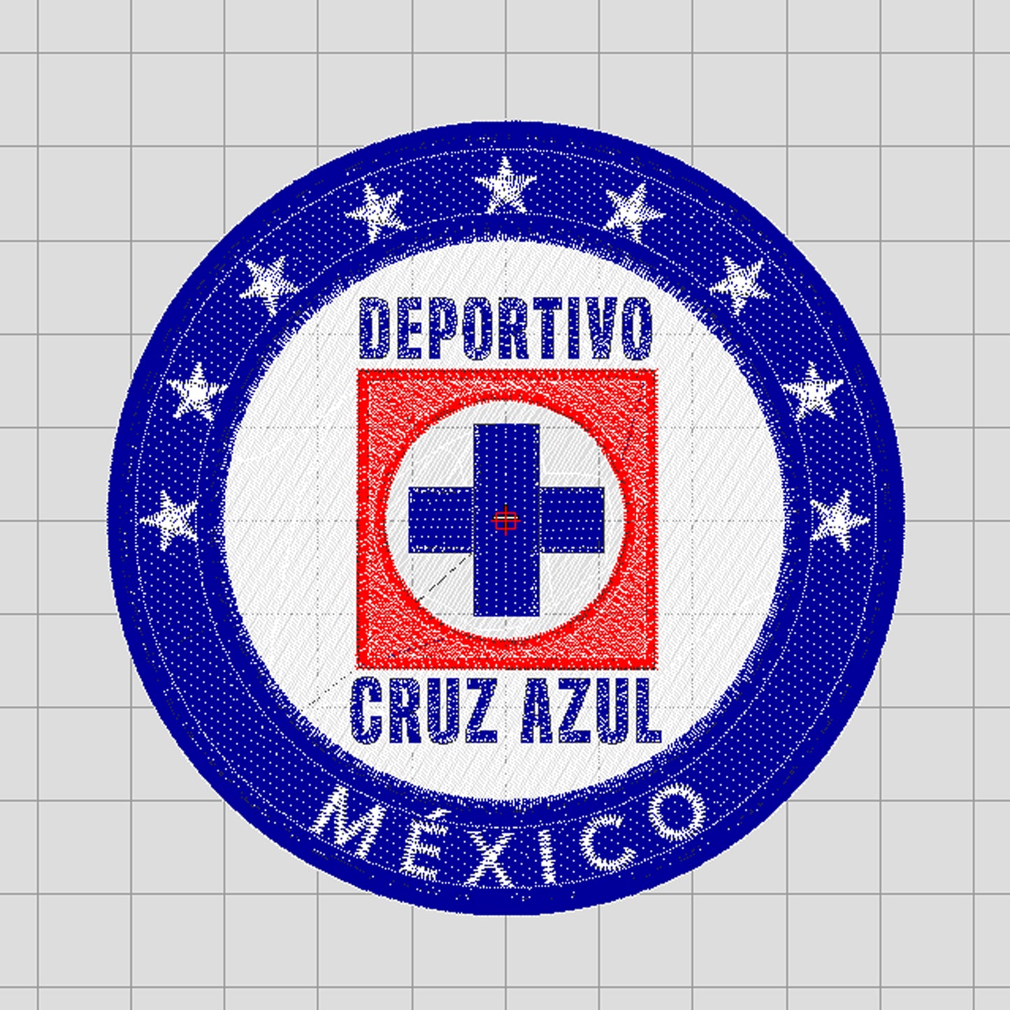 Matriz de Bordado Ponchado Escudo Cruz Azul