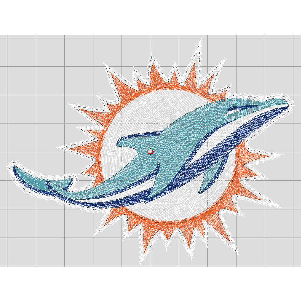 🏈 Matriz de Bordado Ponchado Delfines de Miami (NFL) – 10 × 7.9 cm