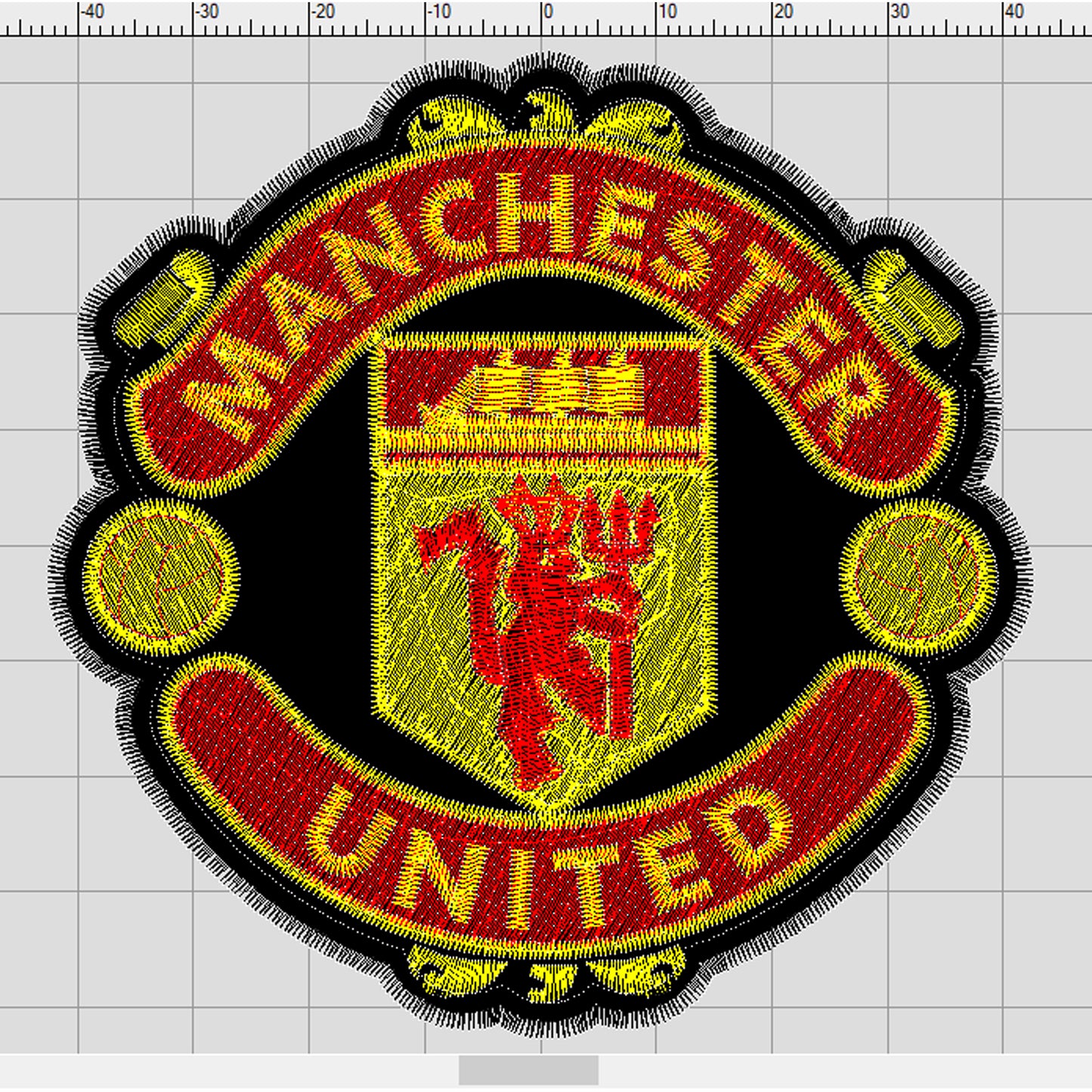 Matriz de Bordado Ponchado Manchester United – 8.5 cm
