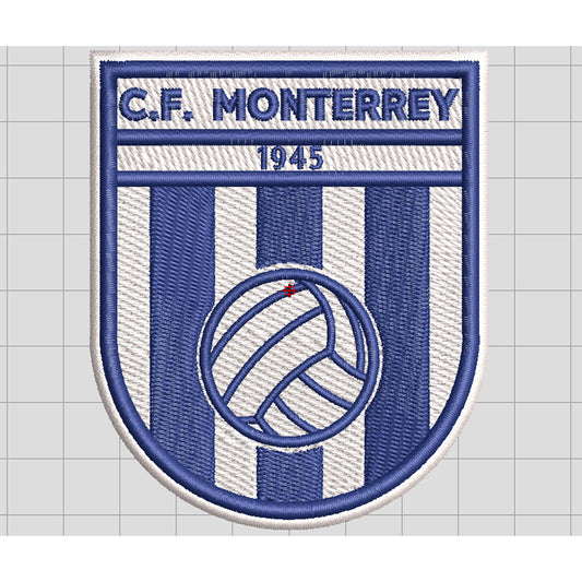 ⚽ Matriz de Bordado Ponchado Rayados Monterrey – Escudo Clásico Vintage